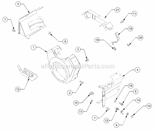 Blower Housing Diagram and Parts List for GT2521-48 13A-278M710 Cub Cadet Lawn Tractor